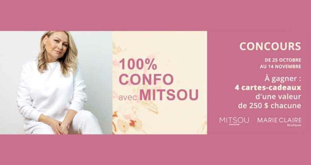 4 cartes-cadeaux MARIE CLAIRE de 250 $