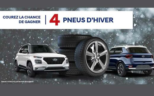 4 pneus d’hiver (Valeur de 750 $)