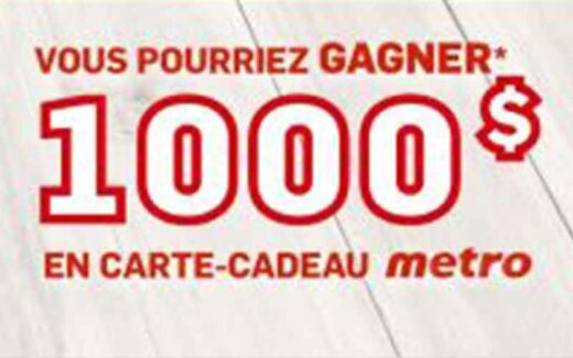 Trois cartes-cadeaux Métro de 1000 $