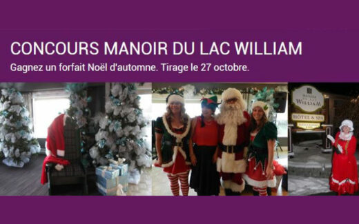 Un forfait Noël d’automne au Manoir du lac William (850$)