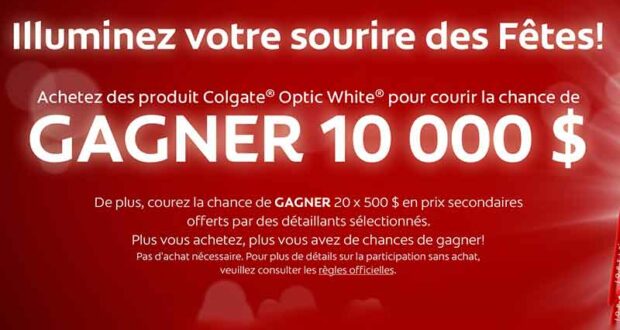 10 000 $ en espèces et 20 cartes Visa prépayées de 500 $