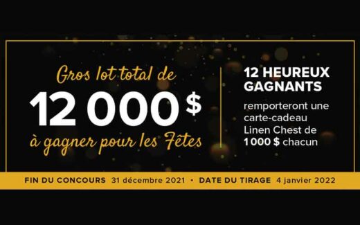 12 000 $ en cartes-cadeaux Linen Chest