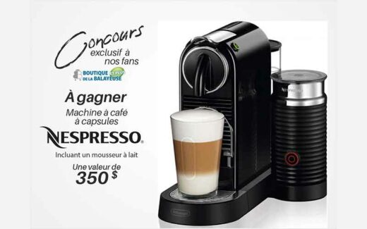 Une machine à café Nespresso (incluant un mousseur à lait)