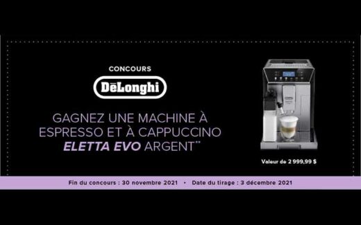 Une Machine Delonghi Eletta Evo argent (3000 $)
