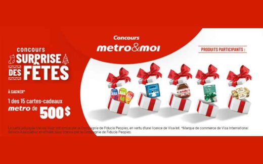 15 cartes cadeaux épicerie Metro de 500 $