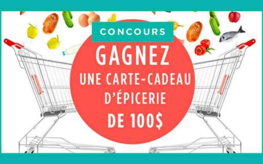 4 cartes cadeaux de 100 $ à l’épicerie de votre choix