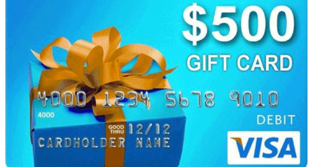 Une carte-cadeau Visa prépayée de 500$