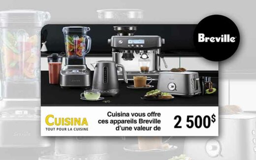 Une sélection de produits Breville (2500 $)