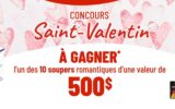 10 soupers romantiques de 500 $ chacun