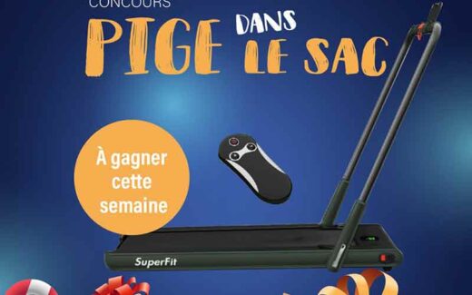 Un tapis de course pliable Superfit avec télécommande