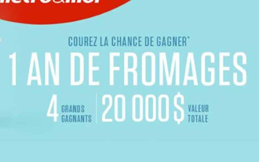 Gagnez 1 an de fromages (4 gagnants) (Valeur totale : 20 000 $)