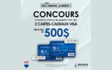 1000 $ en cartes-cadeaux VISA prépayées