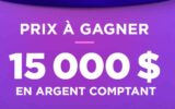 15 000 $ en argent comptant