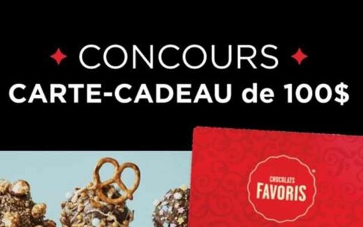 Une carte cadeau Chocolats Favoris de 100 $