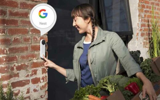 Une sonnette vidéo sans fil Nest de Google