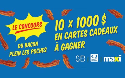 10 cartes-cadeaux Maxi de 1000 $ chacune