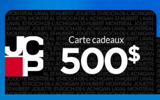 2 cartes cadeaux JC Perreault de 500 $