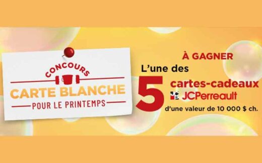 5 cartes-cadeaux JCPerreault de 10 000 $ chacune