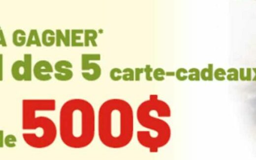 5 cartes cadeaux Metro de 500 $