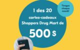 20 cartes-cadeaux Pharmaprix de 500 $