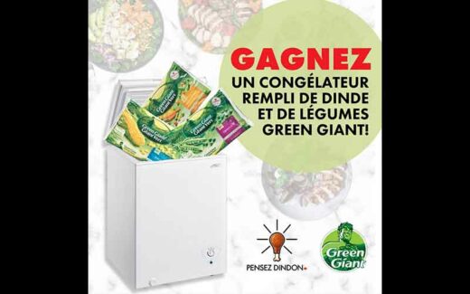 3 congélateurs remplis de légumes Green Giant et de dindon