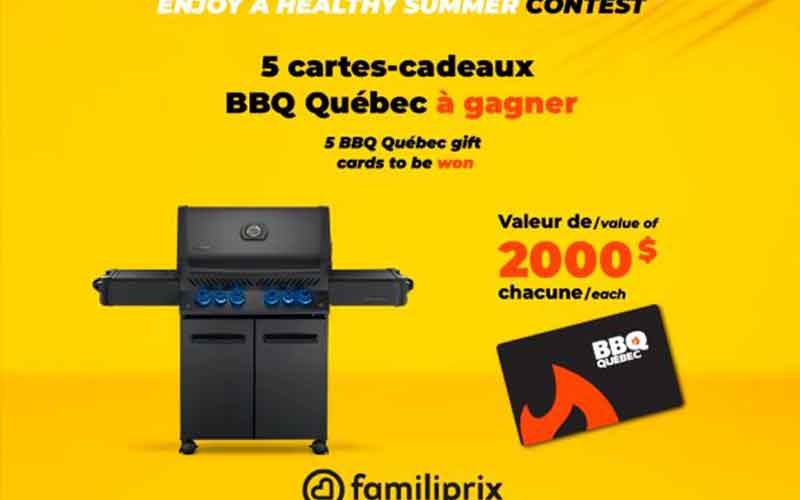 5 cartes-cadeaux BBQ Québec de 2000 $ chacune