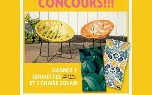 2 serviettes Solem et une chaise Solair