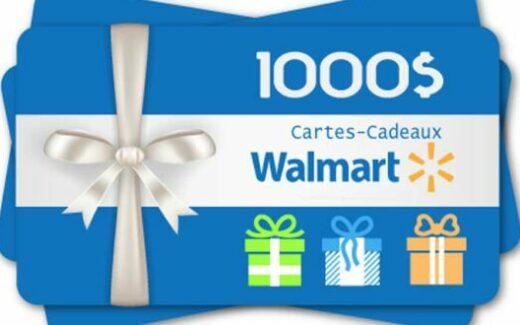 3 cartes-cadeaux Walmart de 1000 $ chacune