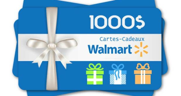 3 cartes-cadeaux Walmart de 1000 $ chacune