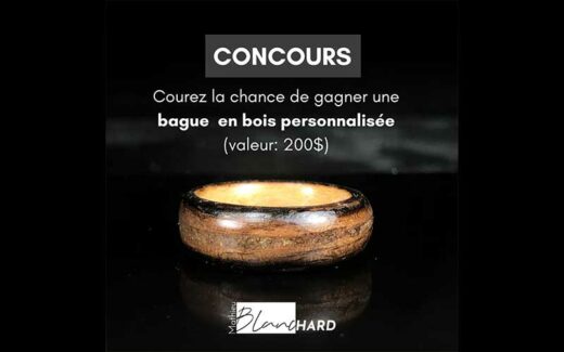 Une bague en bois personnalisée de 200$