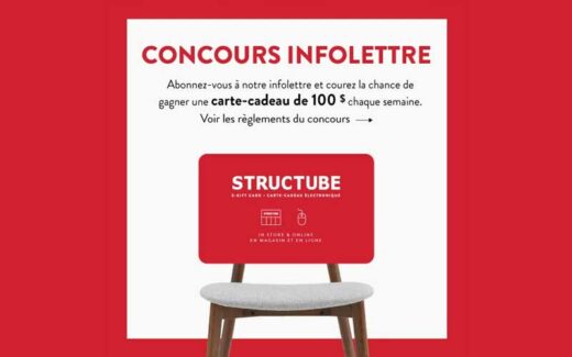 Une carte-cadeau Structube de 100$