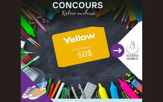 Une carte-cadeau Yellow de 50$