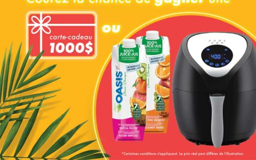 Une Carte-cadeau de 1000 $ OU une Friteuse à Air Chaud