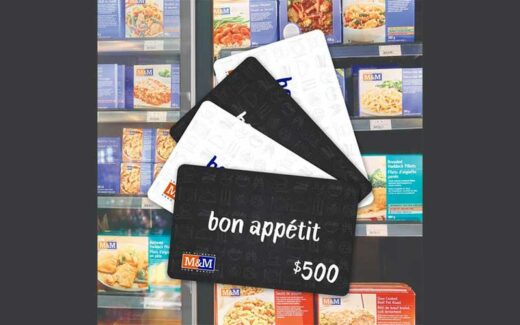 Une carte-cadeau Les Aliments M&M de 500 $