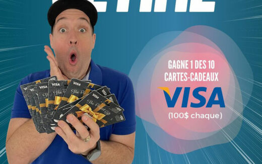 10 cartes-cadeaux VISA de 100 $ chacune