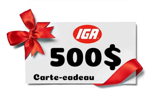 Une carte cadeau IGA de 500 $