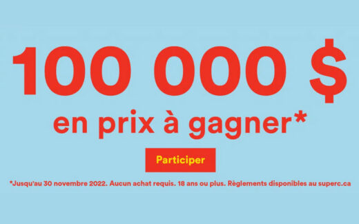 100 cartes cadeaux épicerie de 1000 $ chacune