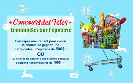 7 cartes cadeaux épicerie de 100 $ ou 500 $