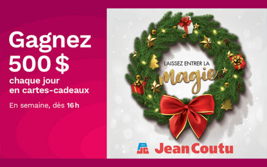 Chaque jour une carte cadeau Jean Coutu de 500 $