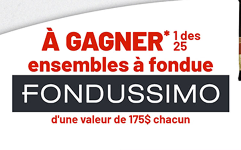 25 ensembles à fondue Fondussimo de 175$ chacun