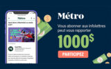 Un montant de 1000 $ en argent