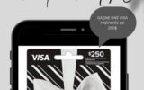 Une carte de crédit prépayée VISA de 250 $