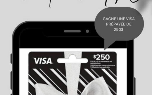 Une carte de crédit prépayée VISA de 250 $