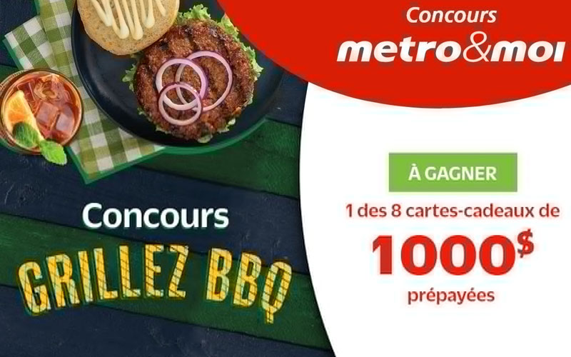 8 cartes cadeaux Metro de 1000 $ chacune