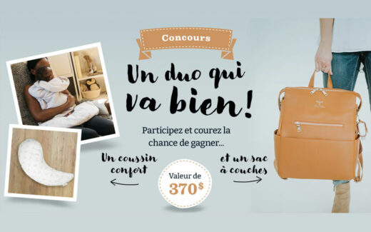 Un coussin confort + Sac à couche en cuir (370 $)