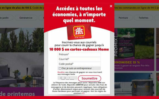 2 cartes-cadeaux Home Hardware de 10 000 $ chacune