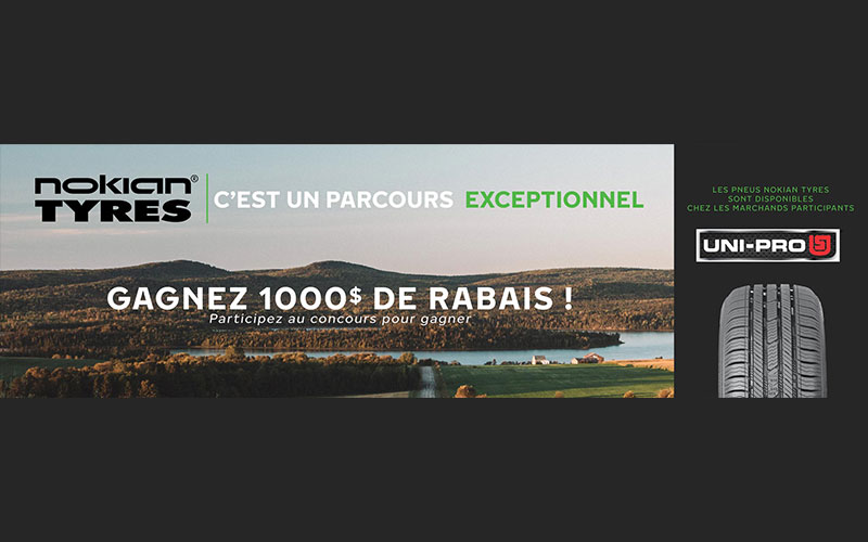 3 chèques-cadeaux Nokian Tyres de 1 000 $ chacun