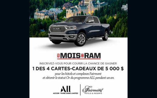 4 cartes-cadeaux Fairmont de 5000 $ chacune