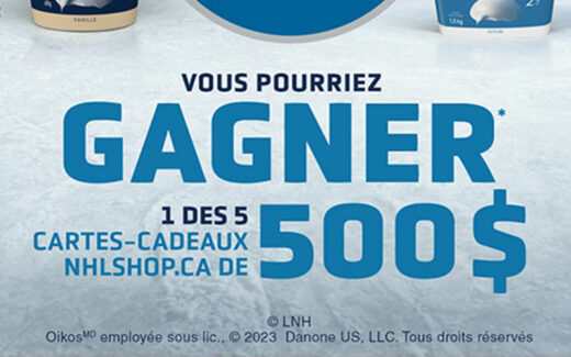 5 cartes-cadeaux NHLshop.ca de 500 $