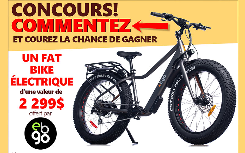 Un vélo électrique EBGO fat bike de 2299 $